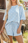 “Polka Dot Dreams” Loose Tee Drawstring Shorts Set