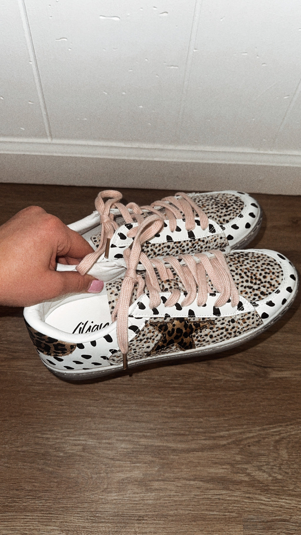 the “josie” distressed animal print sneakers. RTS