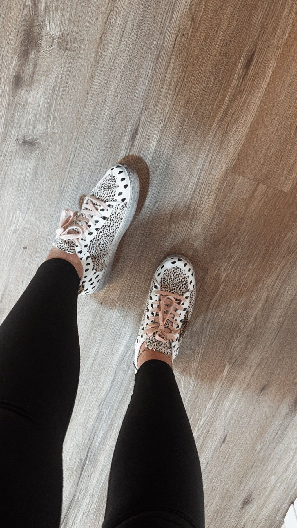 the “josie” distressed animal print sneakers. RTS