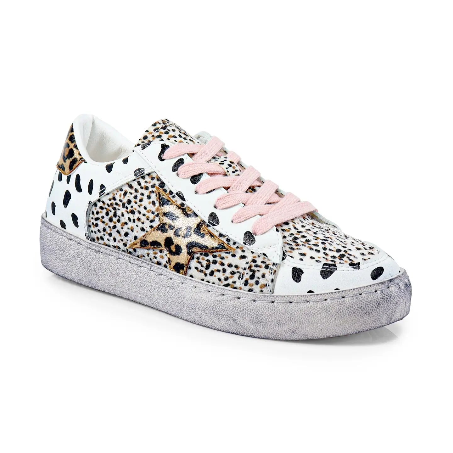 the “josie” distressed animal print sneakers. RTS