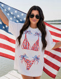 “Stars and Stripes” 4th of July bikini graphic tee