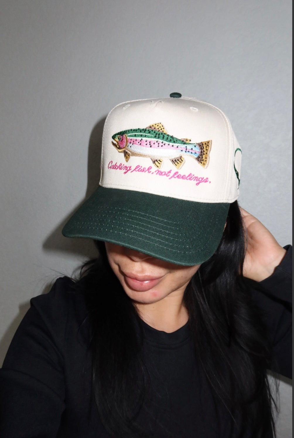 “Catching Fish Not Feelings”trucker hat. 2 week TAT!