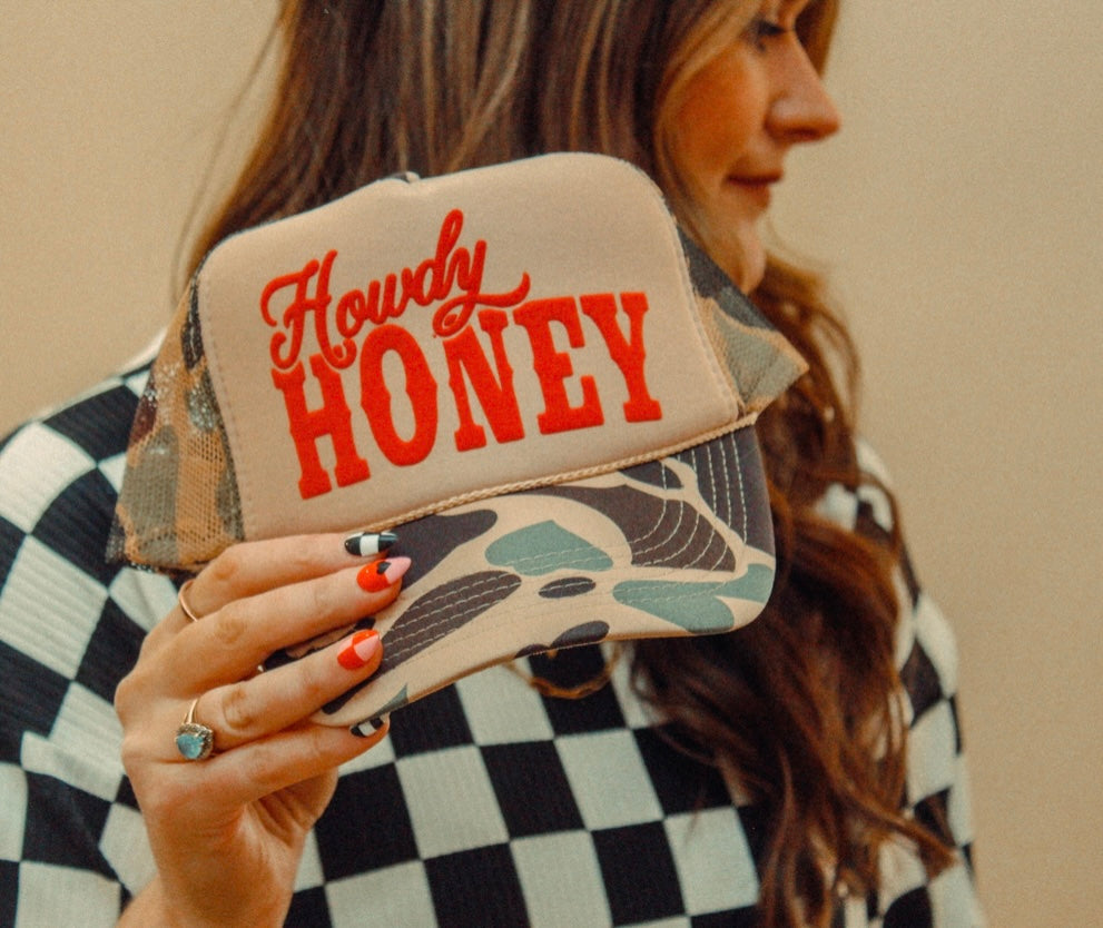 “howdy honey” trucker hat. RTS