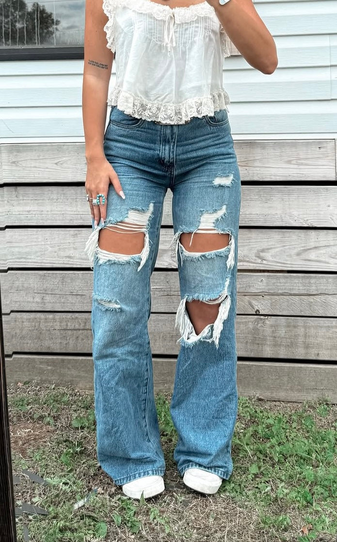 “gettin’ rowdy” jeans