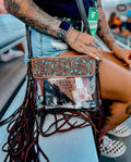 “Juliette” Hand Tooled Clear Concert Bag. RTS