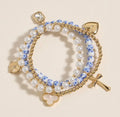Floral Charm Stretch Bracelet Set