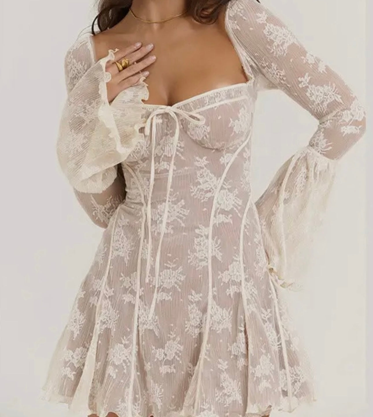 “Alena” Lace Mini Dress. RTS