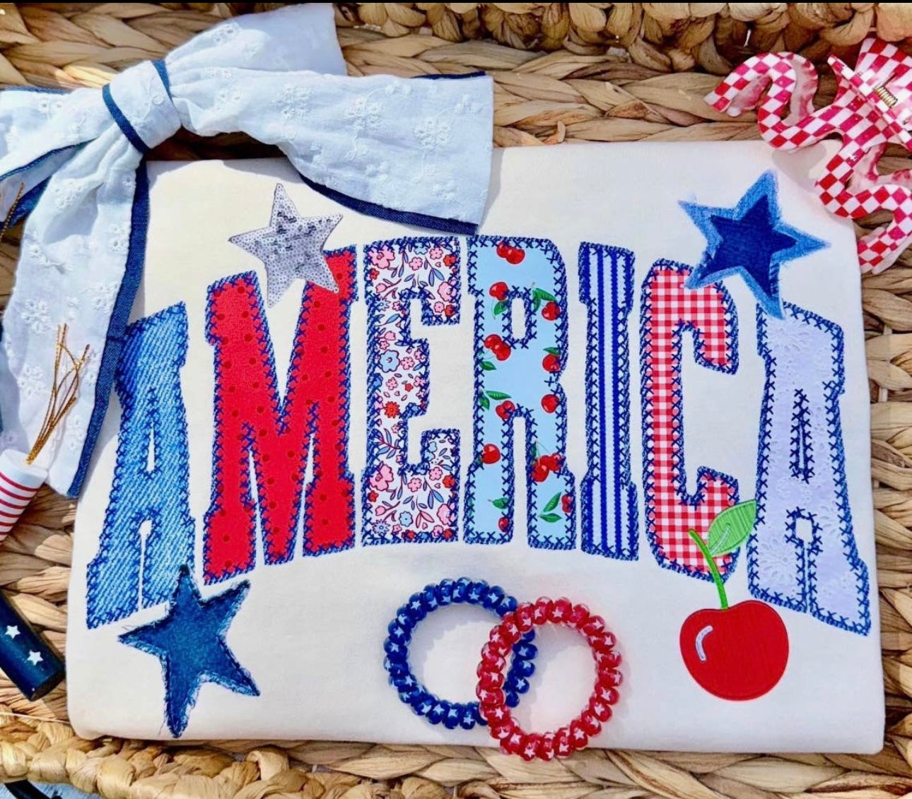 “America” graphic tee comfort colors white