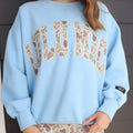 Lulu Mac camo embroidered sweatshirt light blue