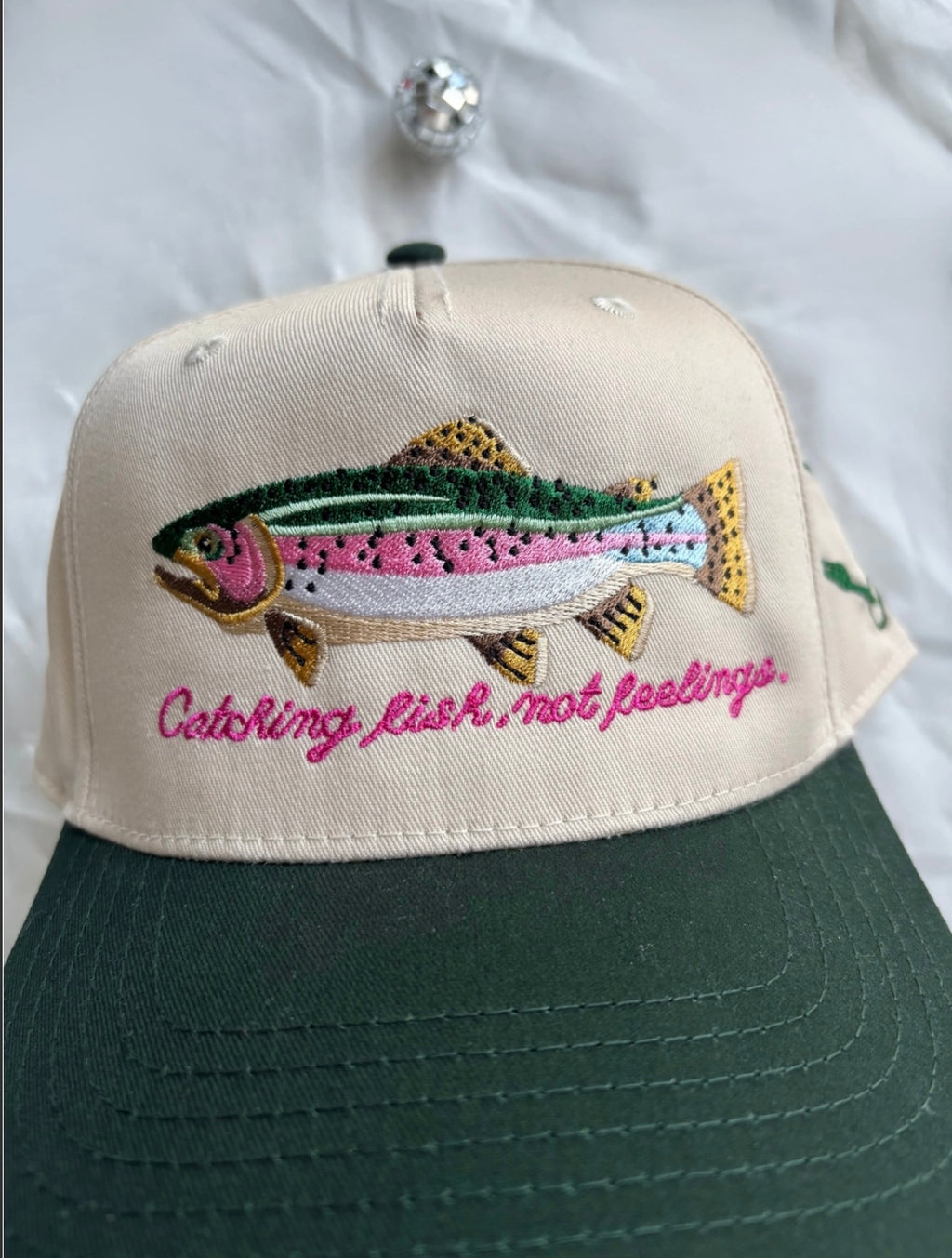 “Catching Fish Not Feelings”trucker hat. 2 week TAT!