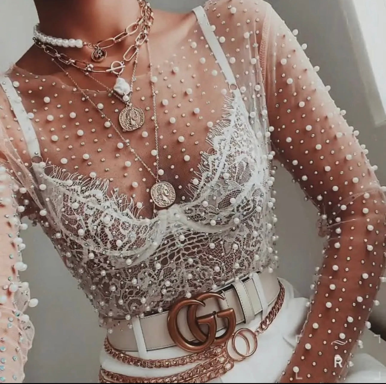 the “lace pearl undershirt” RTS