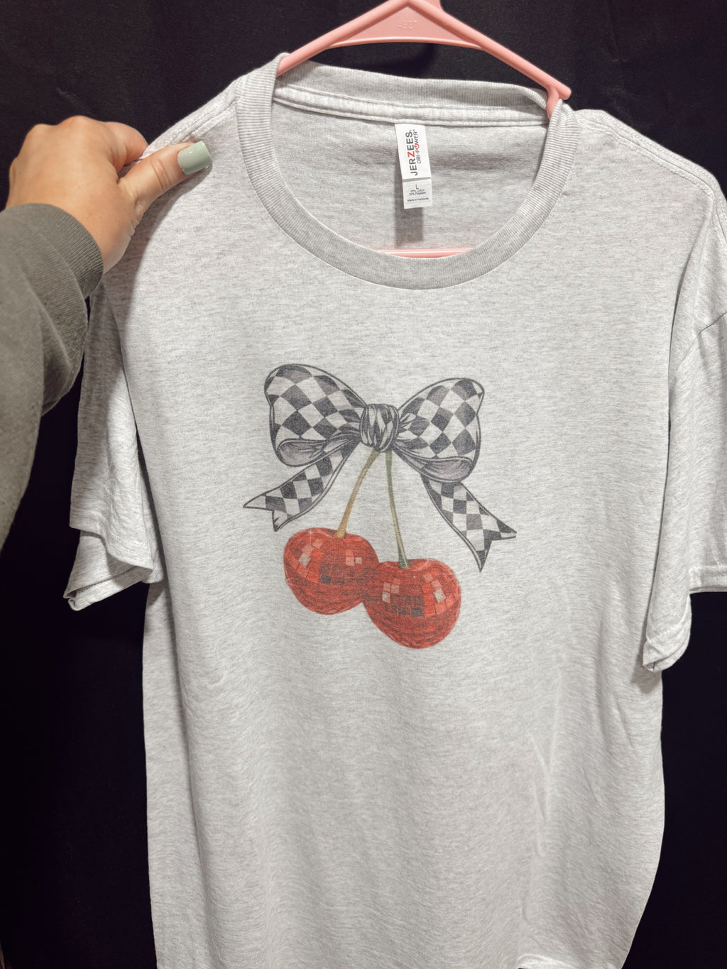 “disco cherry” graphic tee. RTS
